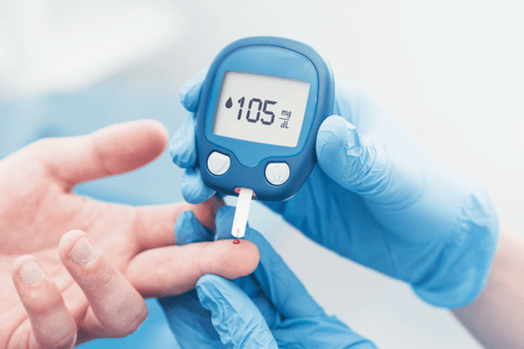 Zvýšení hladiny glukózy v krevní plazmě u diabetes mellitus